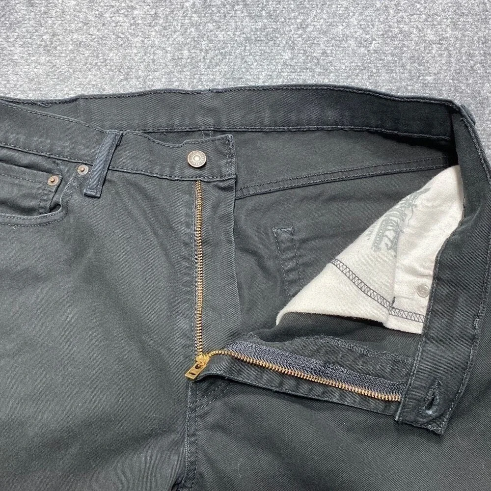 Levi's 513 Jeans‎ Mens 36x27 Black Slim Straight Leg Stretch Denim Casual